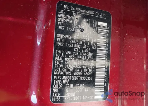 2023 Nissan Rogue Platinum Intelligent Awd z USA, uszkodzony, nr VIN JN8BT3DD7PW305358